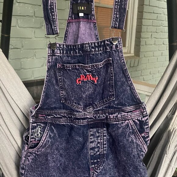 GRMY Purple flame shorts overalls - size small - Picture 5 of 5